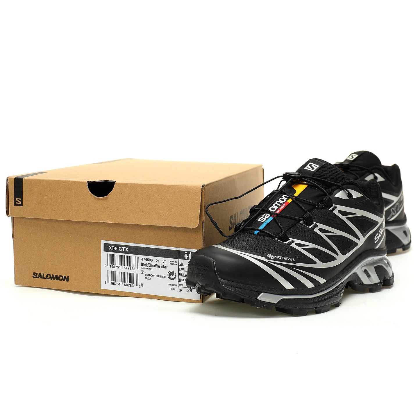 Salomon XT-6 GTX Outdoor Sports Shoes Collection Black / Silver