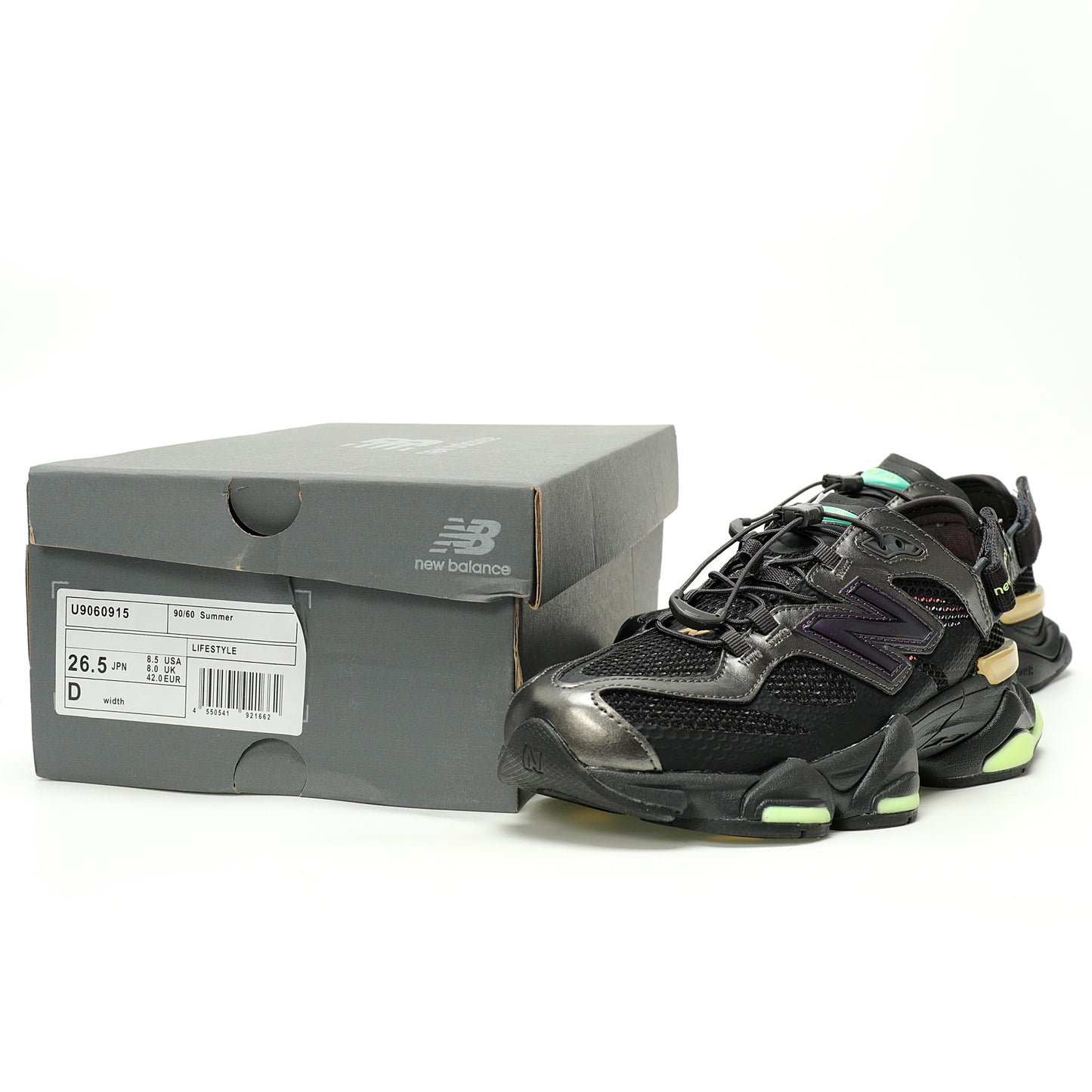 New Balance U9060 Sneaker Mesh surface /Black / Green / Purple