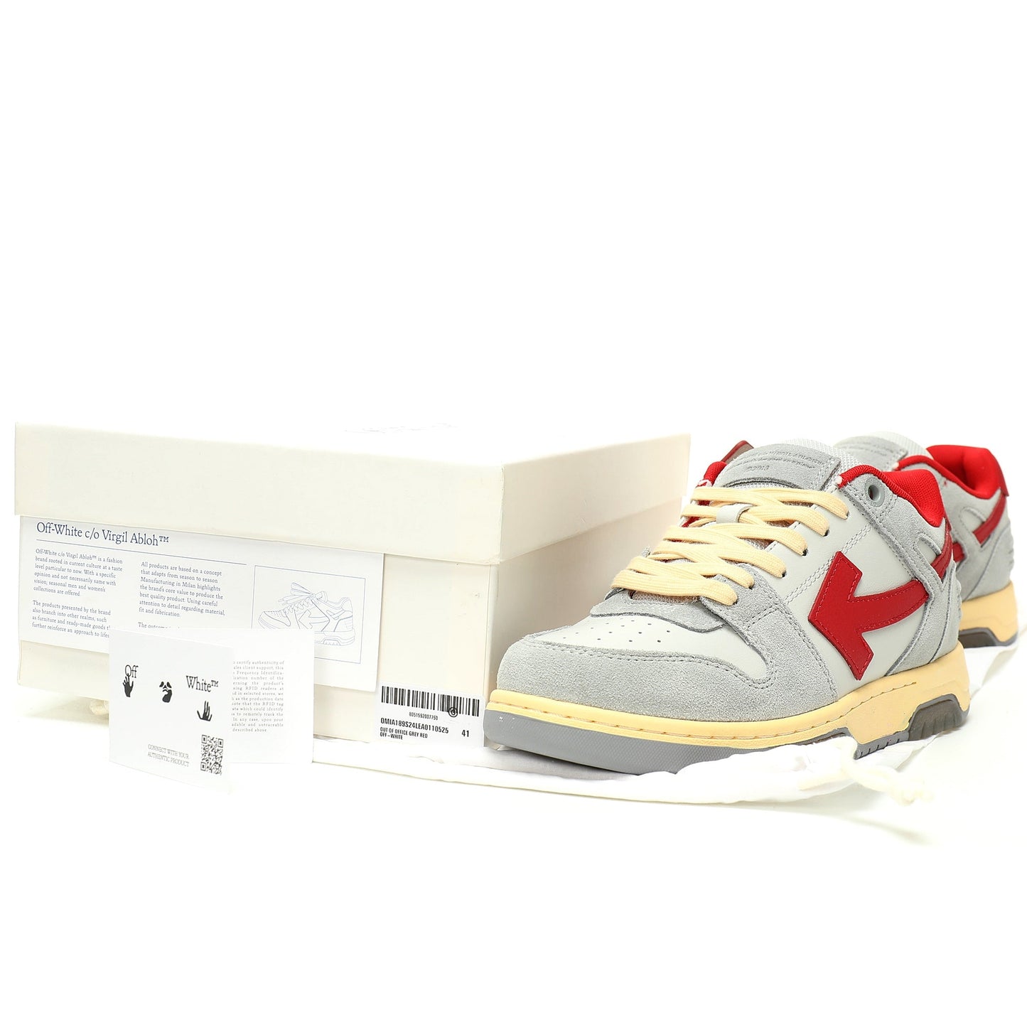 Off-White™ "Out Of Office" OOO Sneaker Grey/White/Red