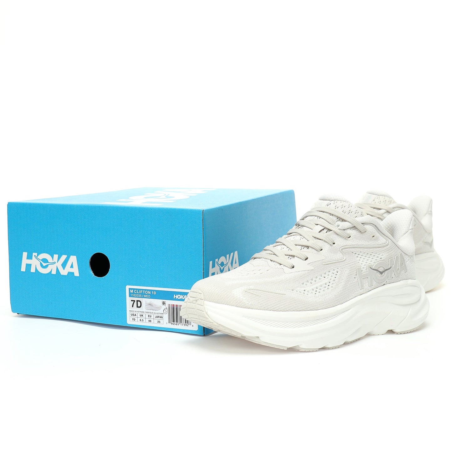 HOKA One One Clifton 9  Grayish /white