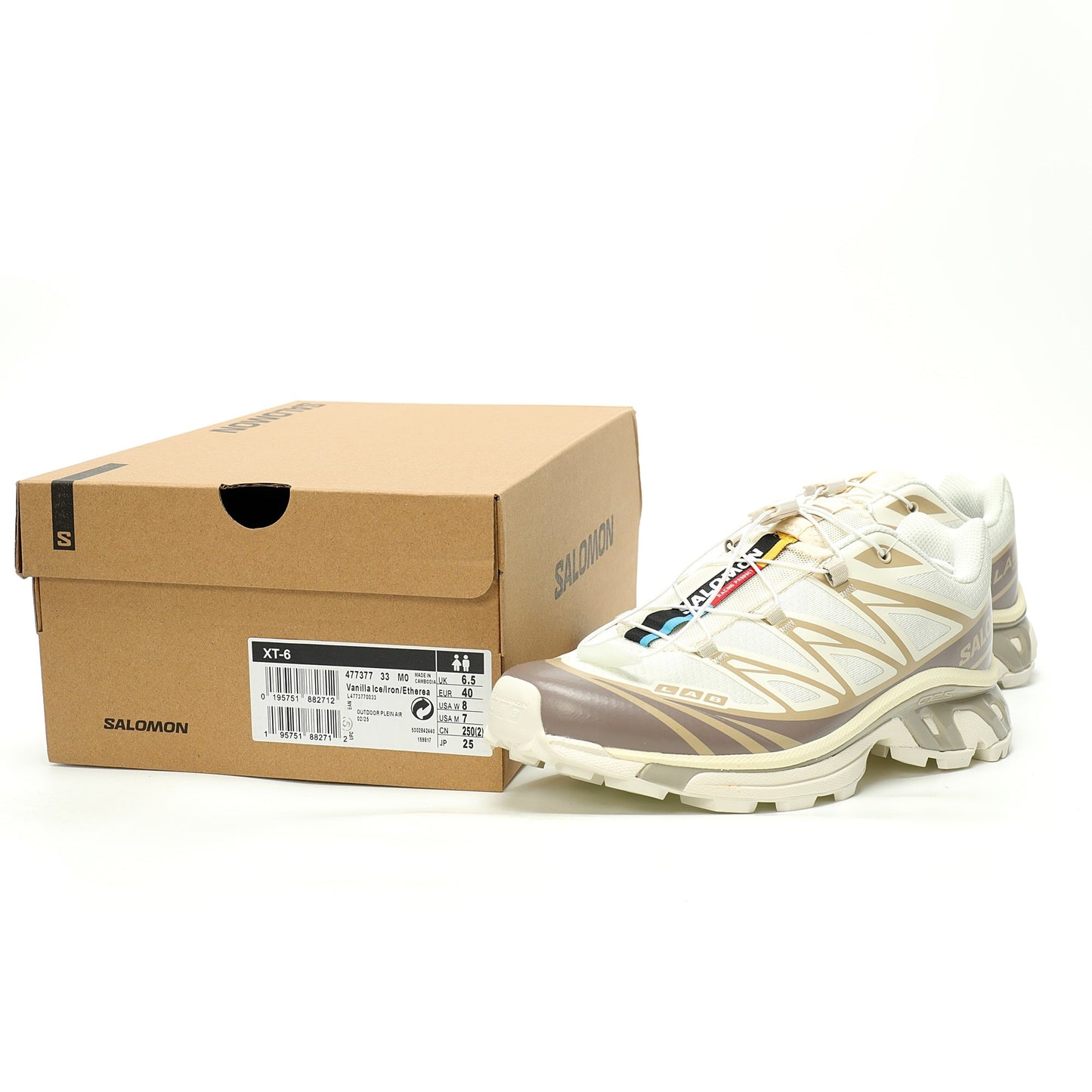Salomon XT-6 GTX Outdoor Sports Shoes Collection   Brown/White
