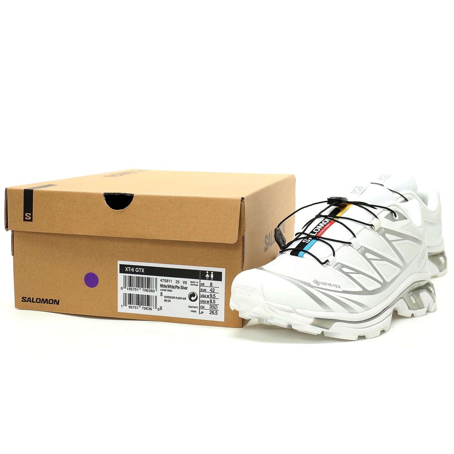 Salomon XT-6 GTX Outdoor Sports Shoes Collection   White/Silver