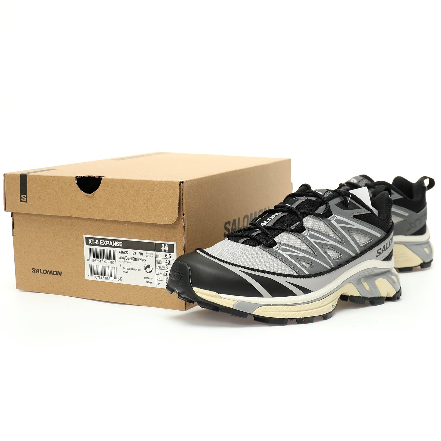 Salomon XT-6 GTX Outdoor Sports Shoes Collection   Silver / Black