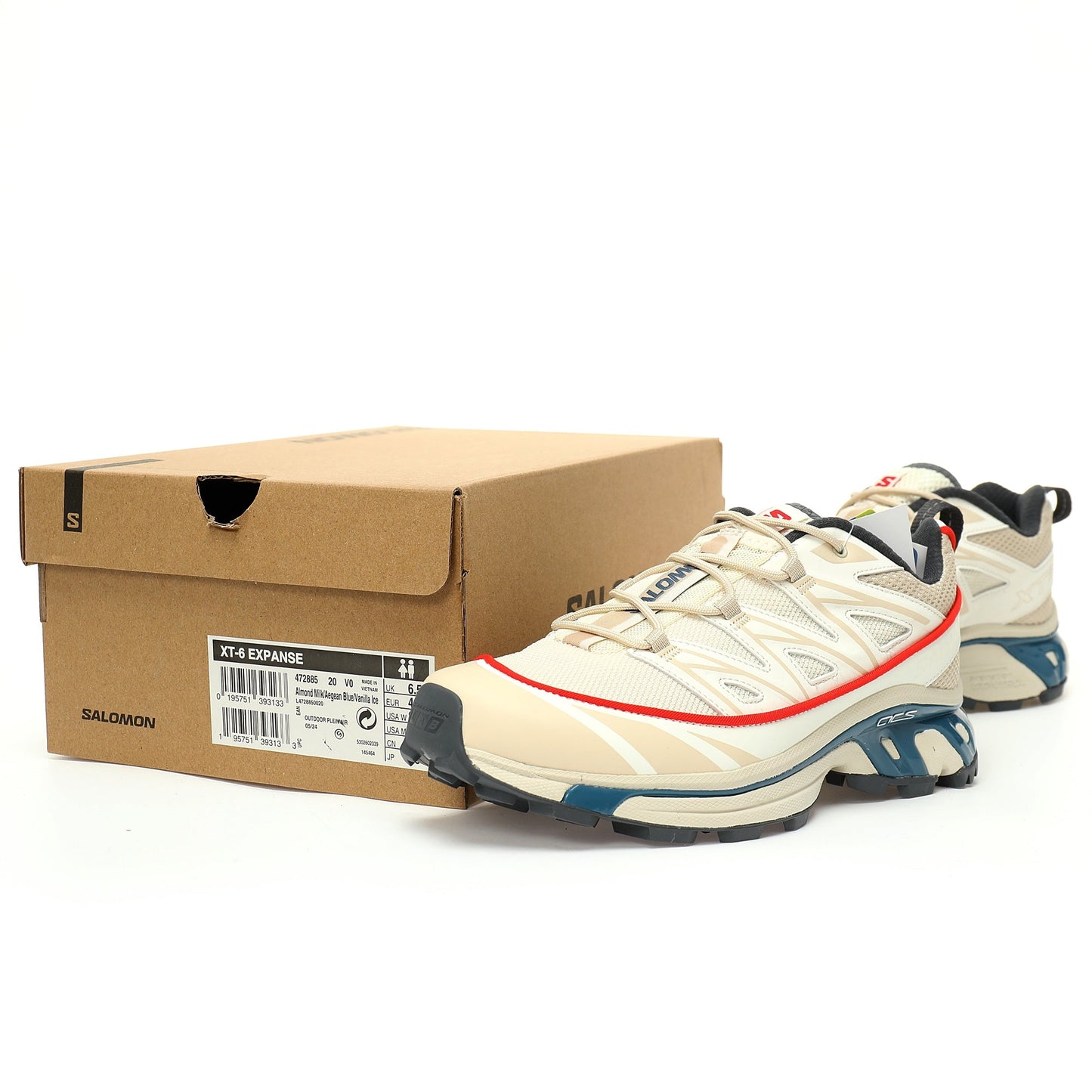 Salomon XT-6 GTX Outdoor Sports Shoes Collection   Beige / Red / Blue
