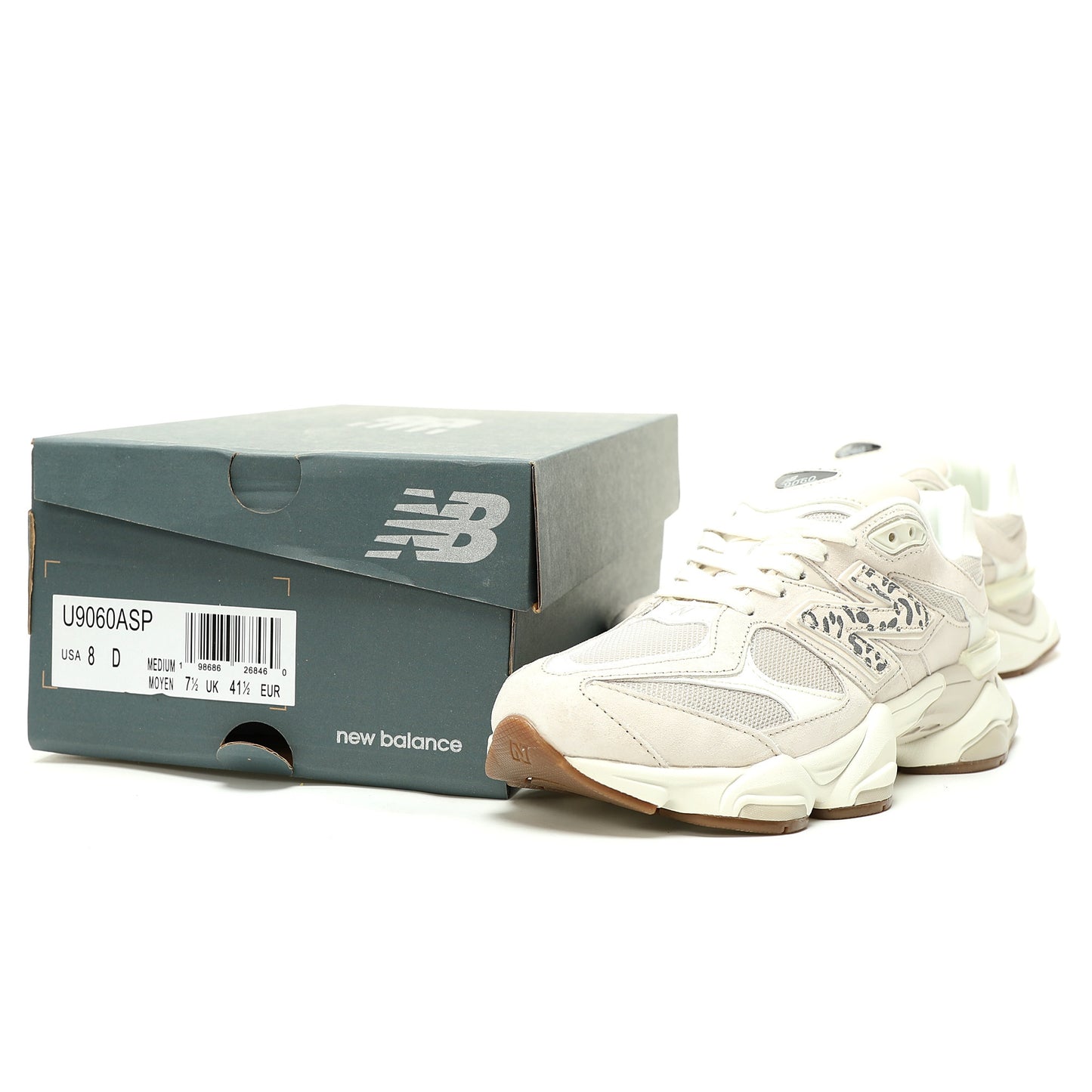 New Balance 9060 Sneaker   White / Leopard Print