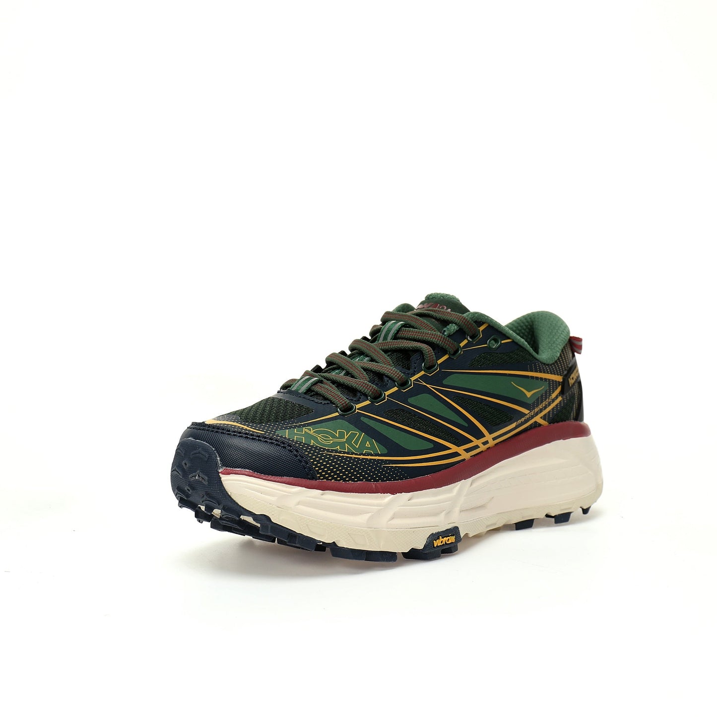 HOKA Mafate Speed 2 Low | Trail Running Shoes   Green / Red / Beige