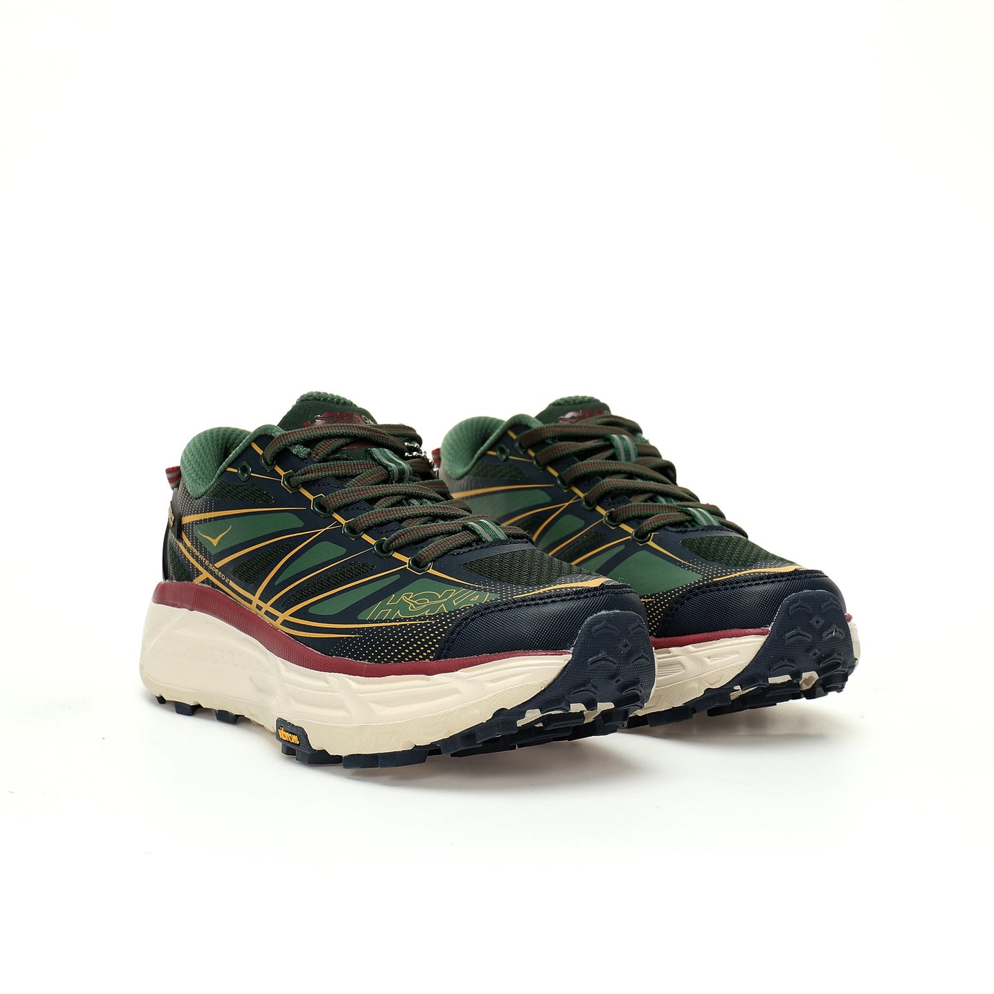 HOKA Mafate Speed 2 Low | Trail Running Shoes   Green / Red / Beige