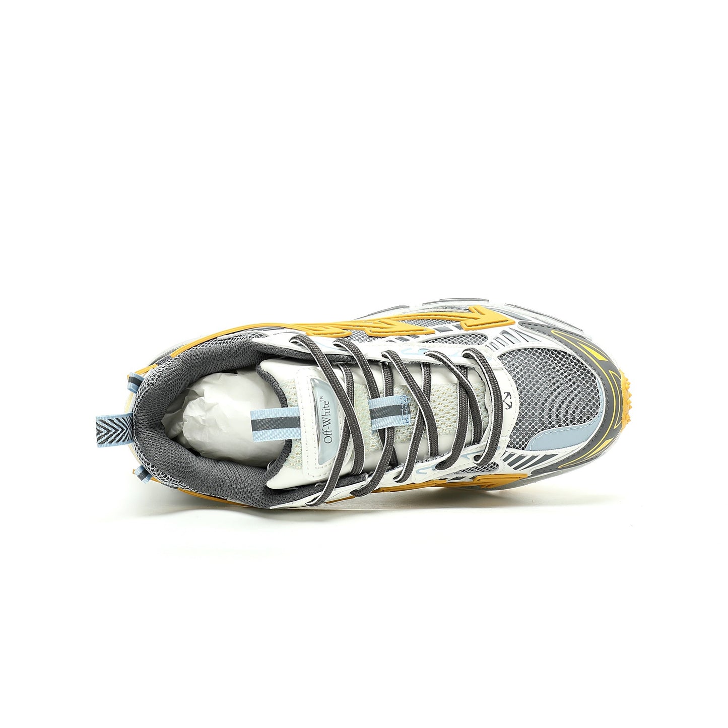 Off-White™ "Be Right Back" Sneaker — BRB   Grey / Blue / Yellow