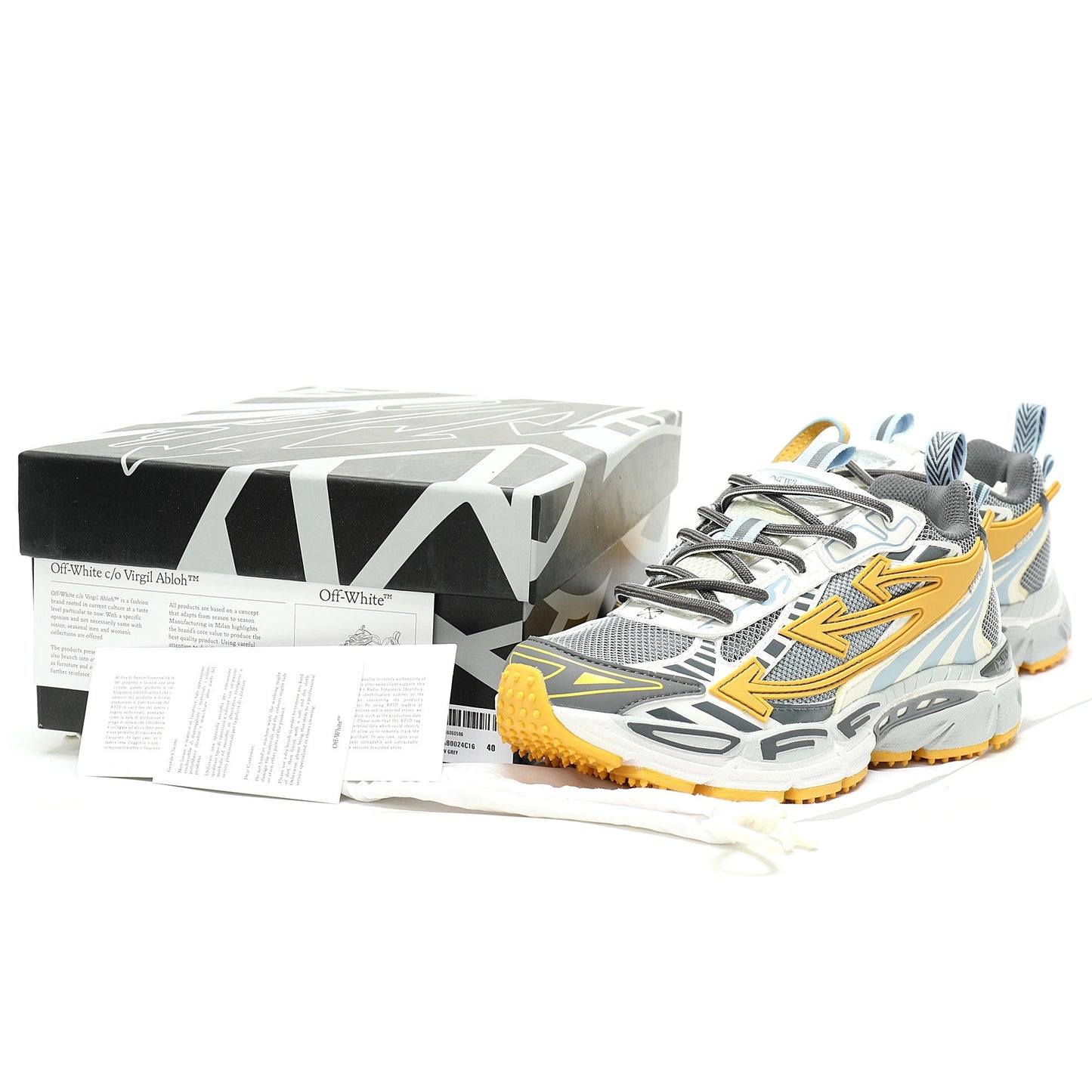 Off-White™ "Be Right Back" Sneaker — BRB   Grey / Blue / Yellow