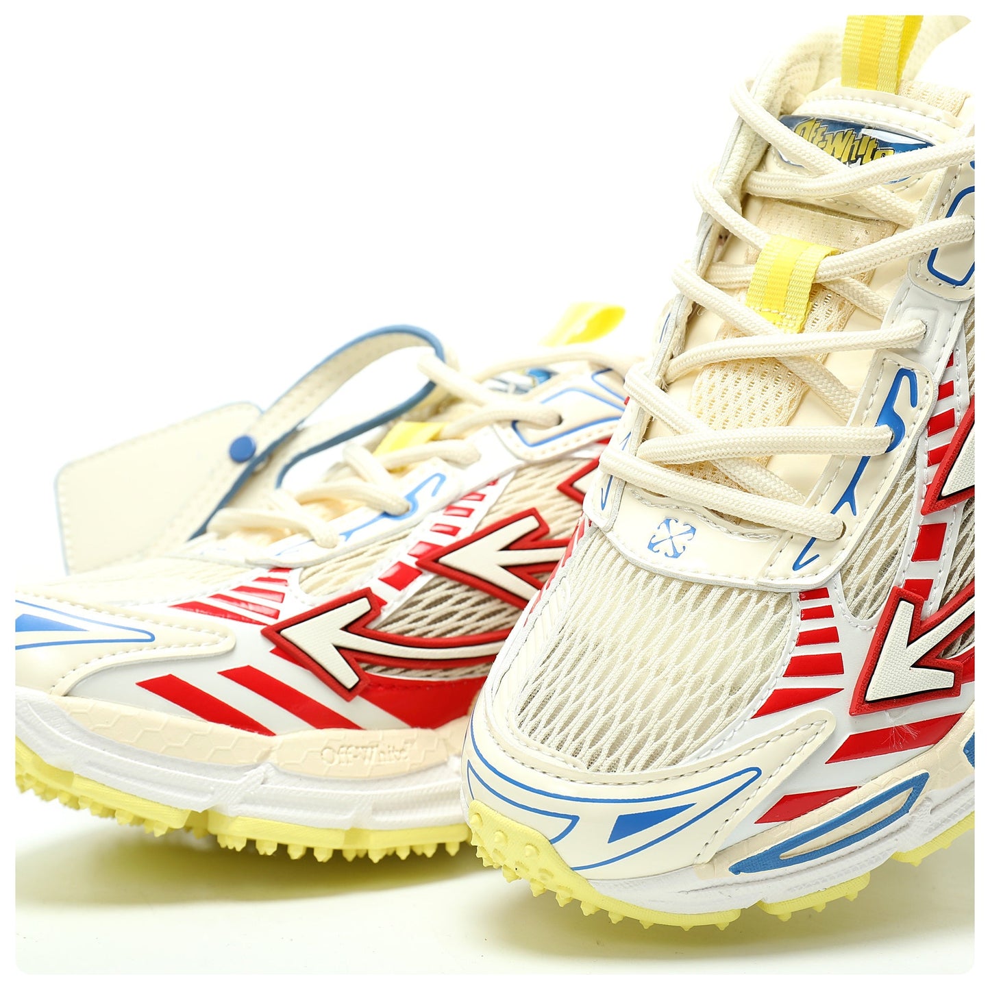 Off-White™ "Be Right Back" Sneaker — BRB   Beige / Red / Blue