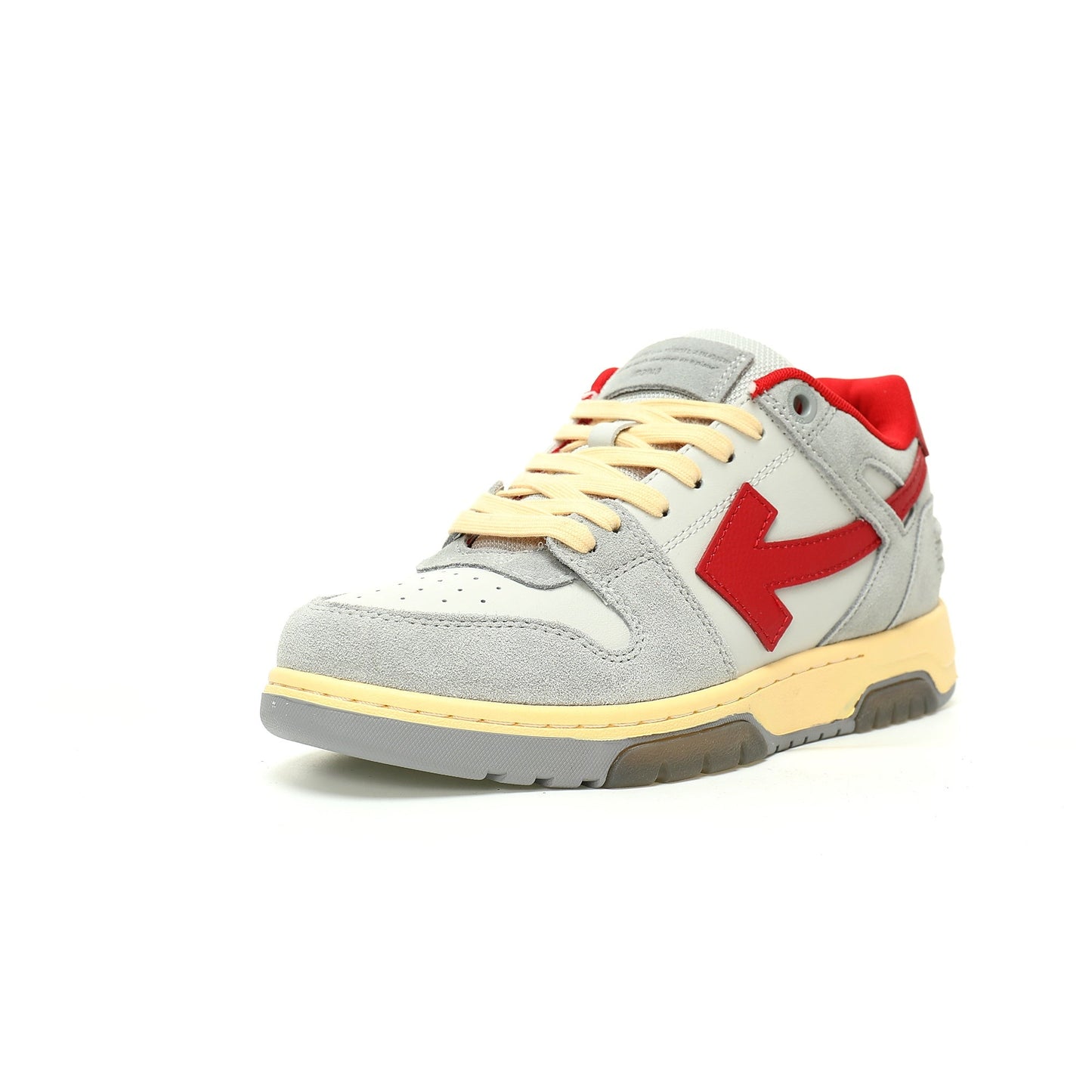 Off-White™ "Out Of Office" OOO Sneaker   Grey/White/Red