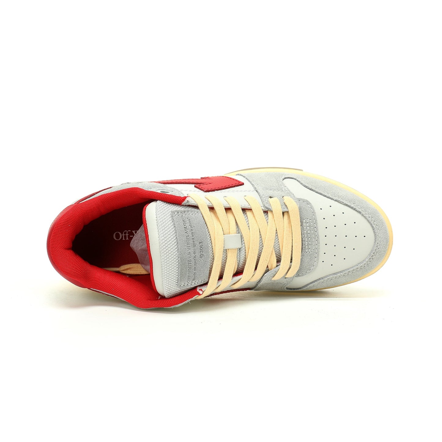Off-White™ "Out Of Office" OOO Sneaker   Grey/White/Red