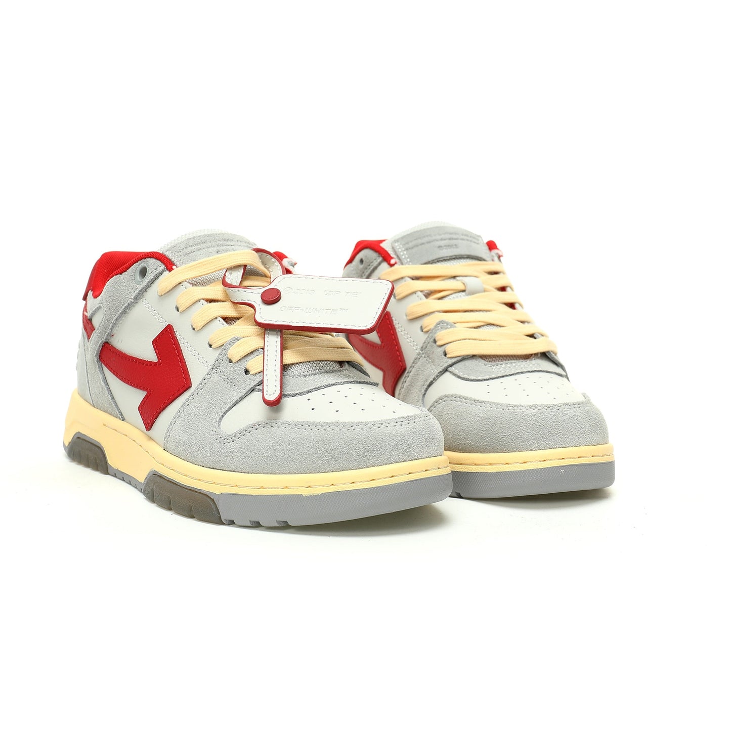 Off-White™ "Out Of Office" OOO Sneaker   Grey/White/Red