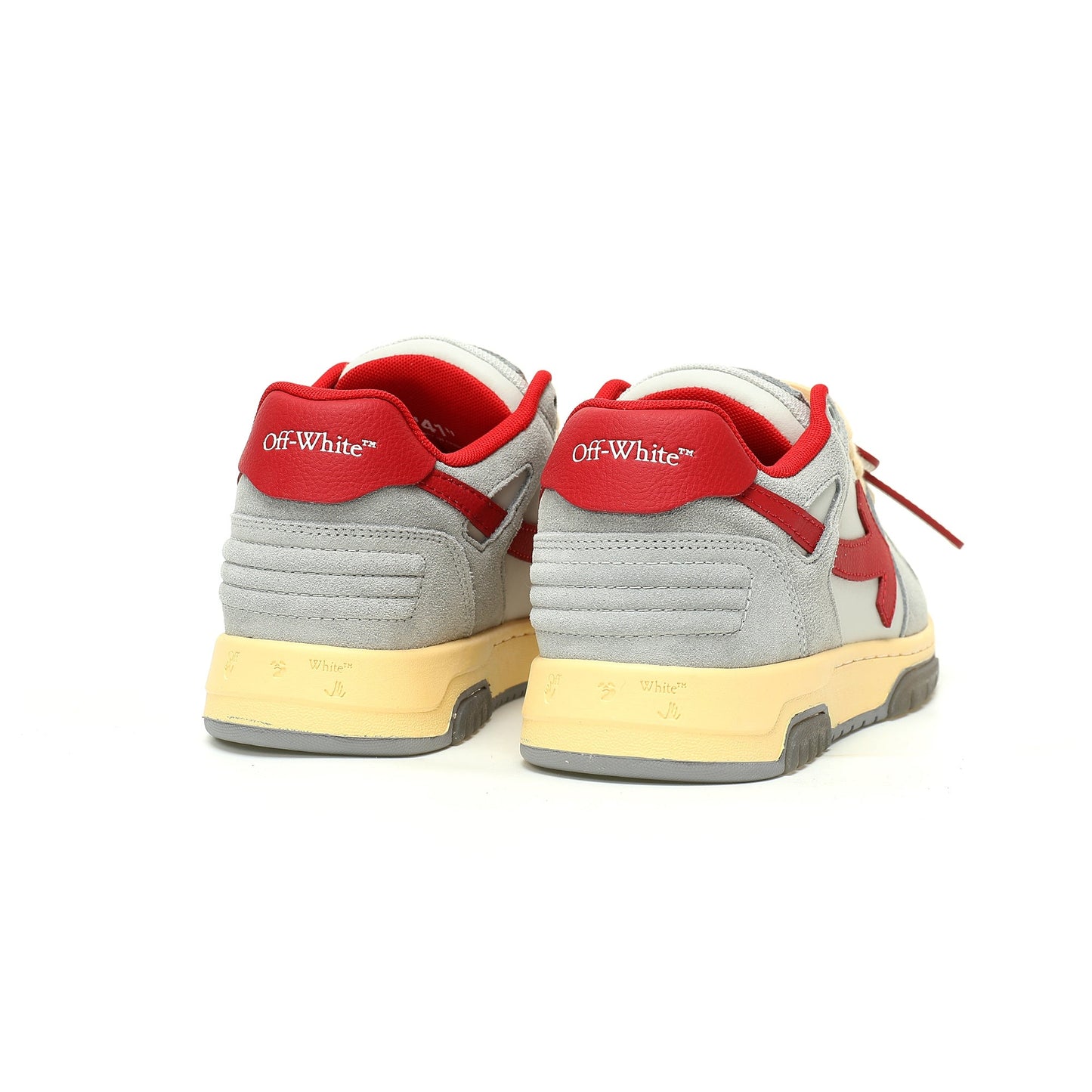 Off-White™ "Out Of Office" OOO Sneaker   Grey/White/Red