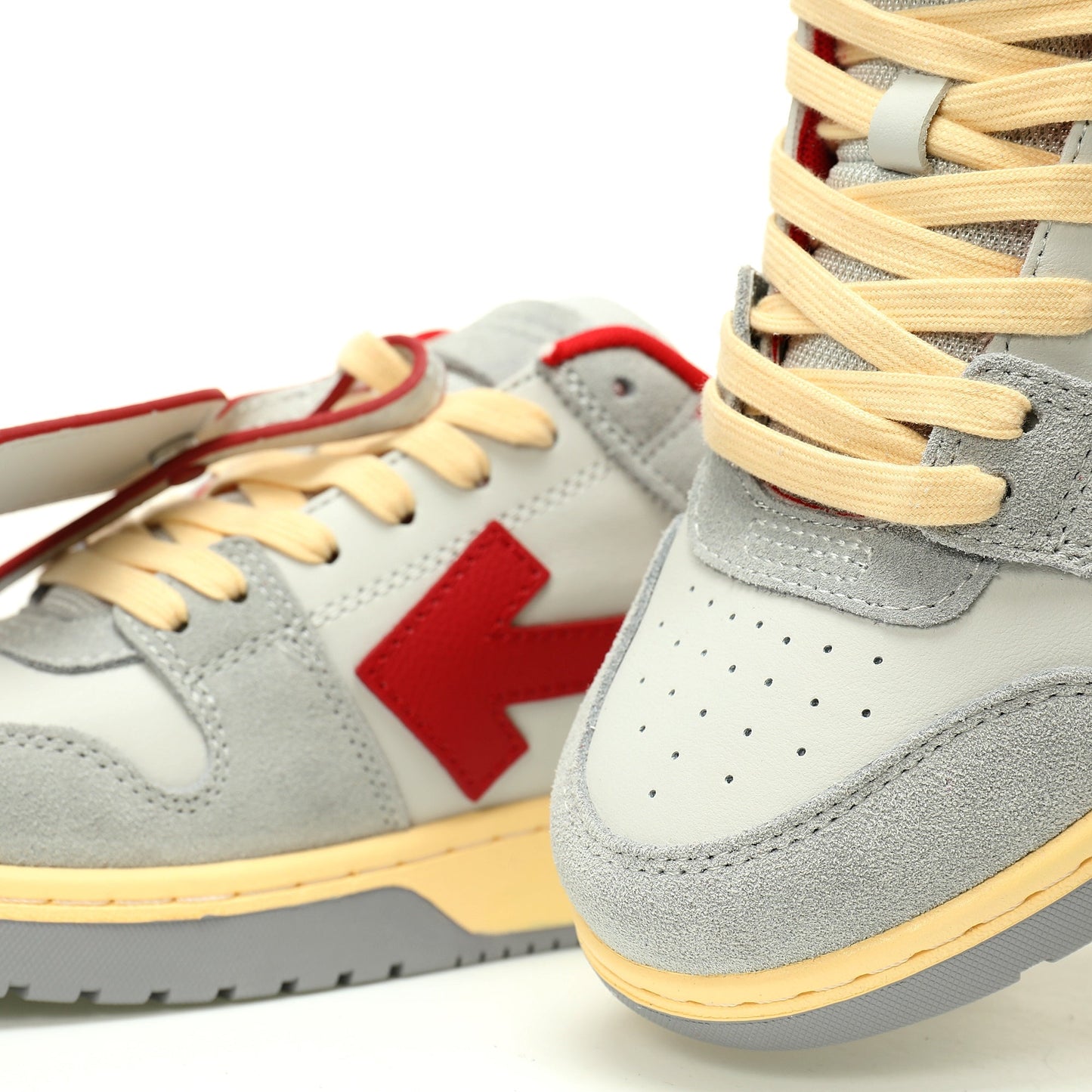 Off-White™ "Out Of Office" OOO Sneaker   Grey/White/Red