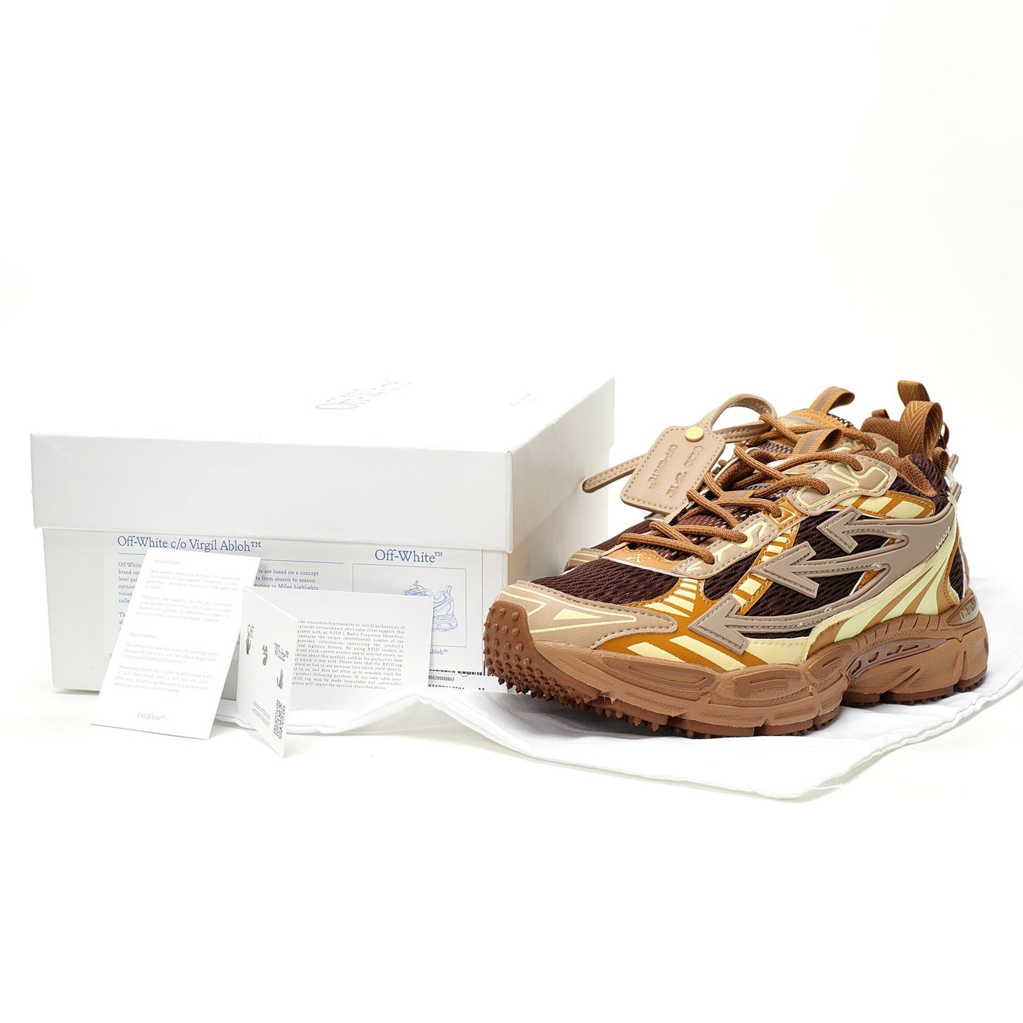 Off-White™ "Be Right Back" Sneaker — BRB   Brown/Yellow