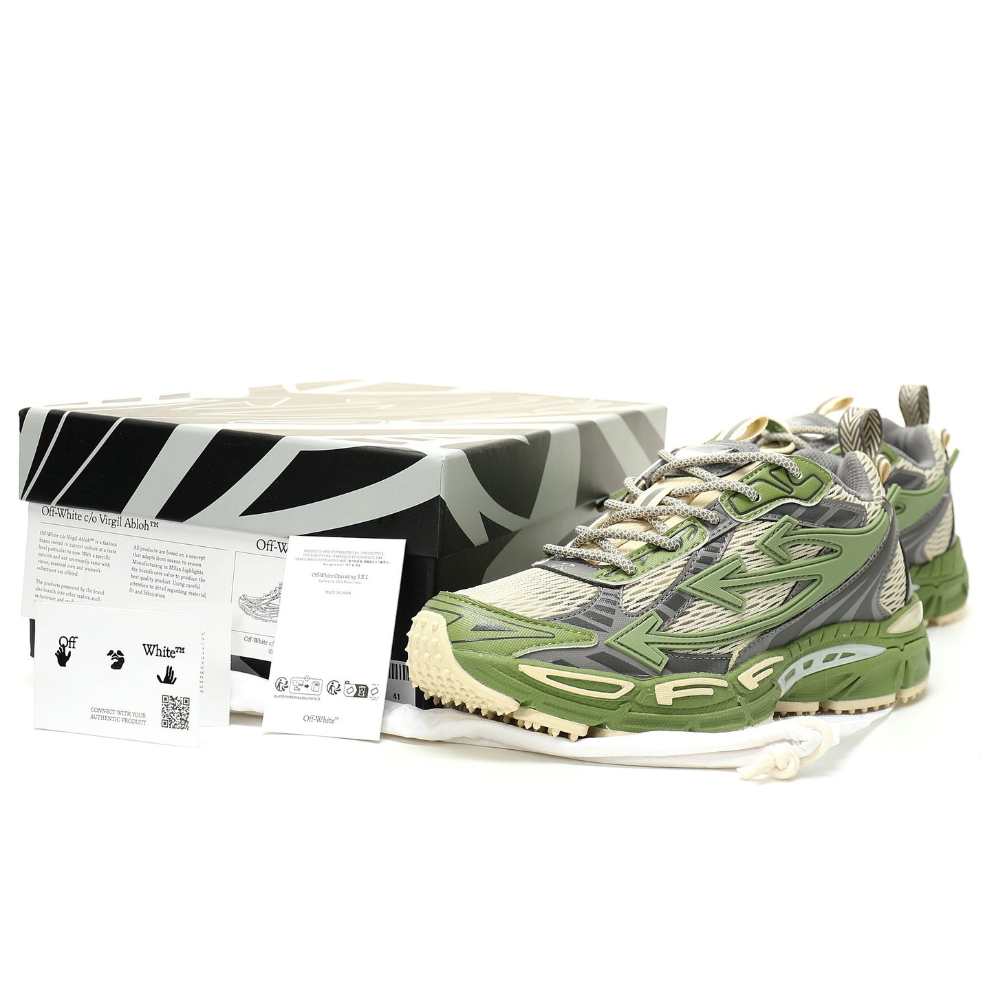 Off-White™ "Be Right Back" Sneaker — BRB   Green/Grey