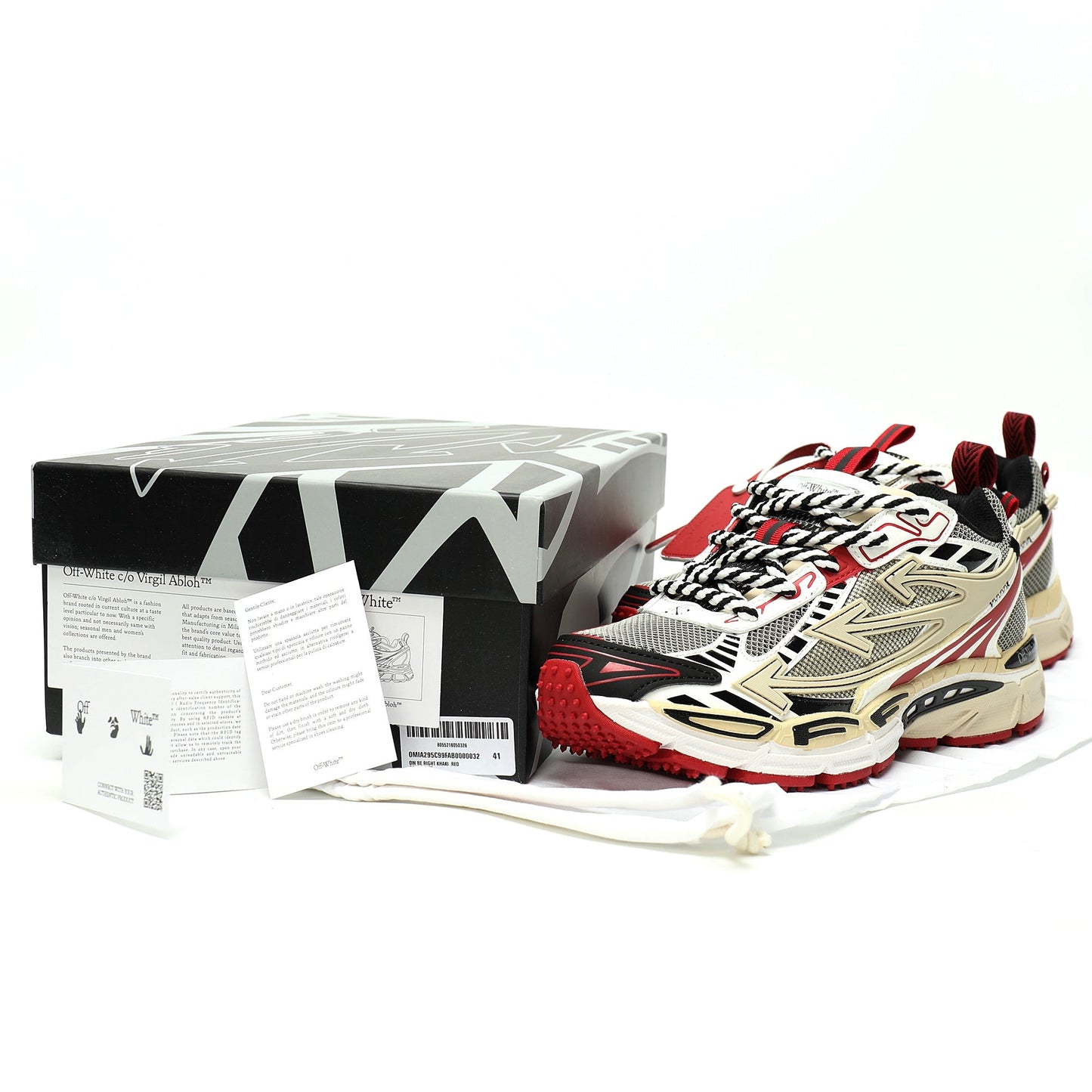 Off-White™ "Be Right Back" Sneaker — BRB   Red / Beige